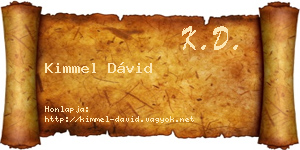 Kimmel Dávid névjegykártya